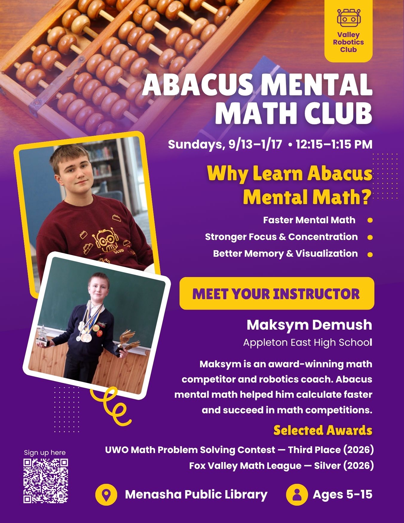 Kids Abacus Mental Math Club (16 Sessions)