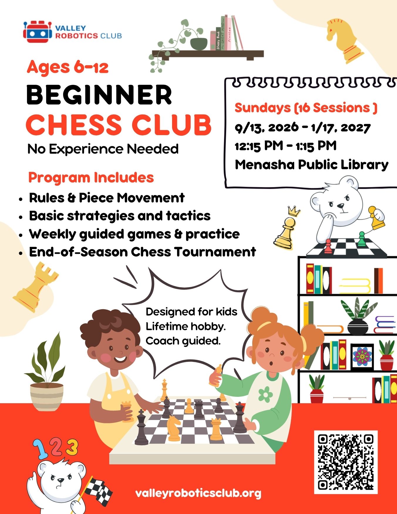 Beginner Chess Club: For Young Thinkers (16 Sessions)